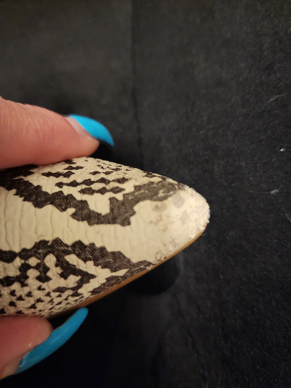 Colin Stuart Pointed Snake-Print Ankle-Strap Heels in Beige Size 7.5